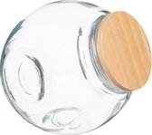 Snoeppot/voorraadpot 1,5L glas met houten deksel - 1500 ml - Voorraadpotten met luchtdichte sluiting
