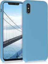 kwmobile telefoonhoesje voor Apple iPhone X - Hoesje met siliconen coating - Smartphone case in azuurblauw