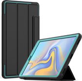 Tablet Hoes geschikt voor Tablet Hoes geschikt voor Samsung Galaxy Tab A 10.1 2019 - Tri-Fold Book Case met Transparante Back Cover en Pencil Houder - Licht Blauw/Zwart