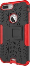GadgetBay Shockproof bescherming hoesje iPhone 7 Plus 8 Plus case - Rood