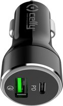 Celly - Car Charger 24W Type-C + USB - Adapter USB-C