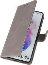 Wicked Narwal | bookstyle / book case/ wallet case Wallet Cases Hoesje voor Samsung Samsung Galaxy S21 Plus Grijs