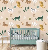 Behang Jungle cats - sand  brown 420 x 280 cm (b x h)