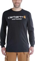 Carhartt Core Logo Black Long Sleeve T-Shirt Heren