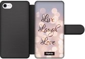 Wallet case - geschikt voor iPhone 7 - Live Laugh Love