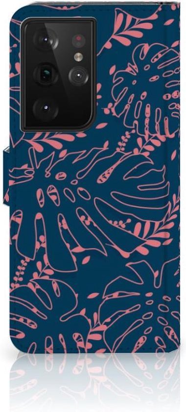 Portefeuille Samsung Galaxy S21 Ultra Coque Compatible avec Feuilles De Palmier