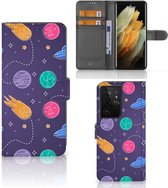 Smartphone Hoesje Geschikt voor Samsung Galaxy S21 Ultra Flip Case Portemonnee Space