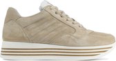 VIA VAI Vrouwen Leren Lage sneakers / Damesschoenen  5209036-04 sue - Beige - Maat 40