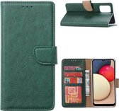 Hoesje Geschikt Voor Samsung Galaxy A02s Hoesje Geschikt Voor Samsung Galaxy A02s bookcase wallet case - Groen