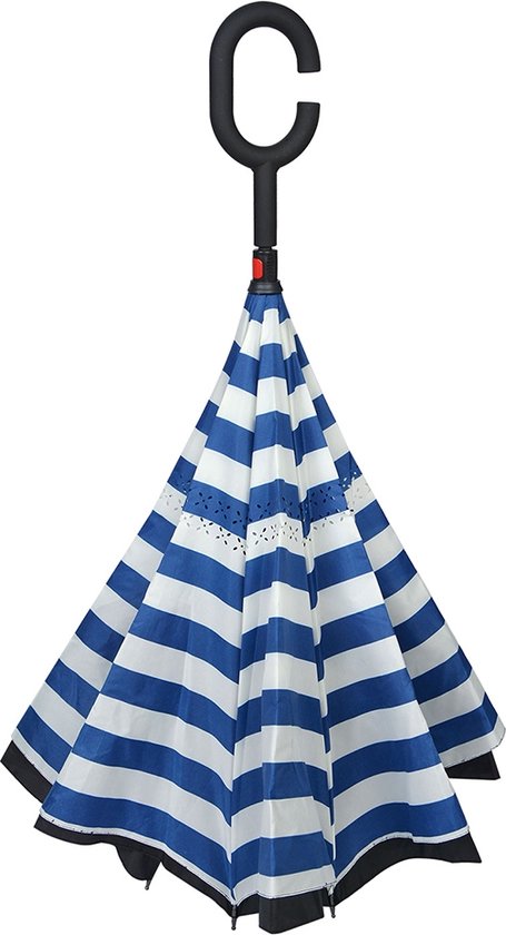 Juleeze Paraplu Volwassenen Ø 60 cm Blauw Polyester Strepen Regenscherm
