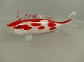 Glazen beeldje - Rode vis - Dieren figuur - 22 cm hoog