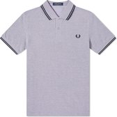 Fred Perry - Heren Polo SS Twin Tipped Dahlia/White/Navy - Paars - Maat M