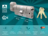 M&C Move cilinderslot met Knop OVAAL met PUSH functie42x67 mm - SKG*** - Politiekeurmerk Veilig Wonen