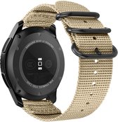 Nylon Smartwatch bandje - Geschikt voor  Samsung Galaxy Watch Active nylon gesp band - khaki - Strap-it Horlogeband / Polsband / Armband