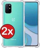 OnePlus 8T Hoesje Siliconen Shock Proof Case Transparant - OnePlus 8T Hoes Cover Extra Stevig Hoesje - Transparant - 2 PACK