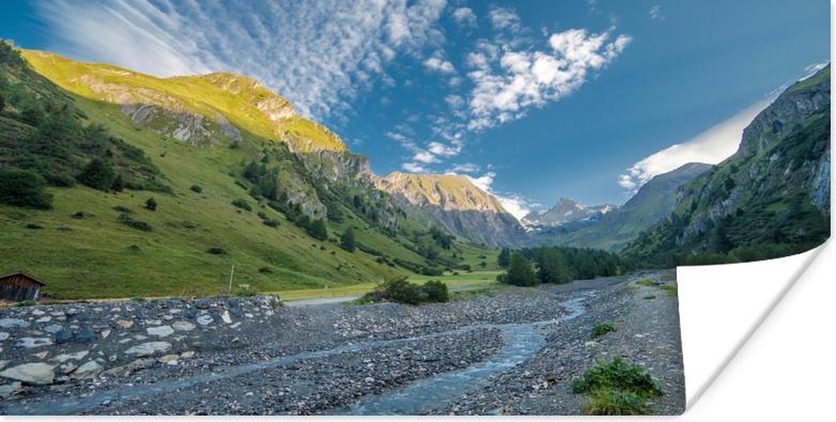 Poster Rivier door de Großglockner in het Europese Oostenrijk 160x80 cm Poster Rivier door de Großglockner in het Europese Oostenrijk 160x80 cm