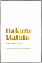 JUNIQE - Poster met kunststof lijst Hakuna Matata gouden -20x30 /Goud