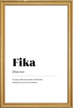 JUNIQE - Poster met houten lijst Fika -40x60 /Wit & Zwart