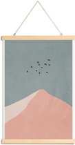 JUNIQE - Posterhanger Peak -20x30 /Roze & Turkoois