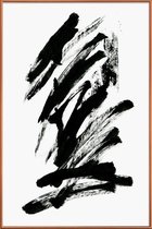 JUNIQE - Poster met kunststof lijst Black Abstract -40x60 /Wit & Zwart