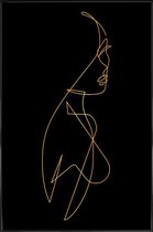 JUNIQE - Poster met kunststof lijst Femme I gouden -20x30 /Goud &