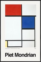 JUNIQE - Poster in kunststof lijst Mondrian - Composition II, with