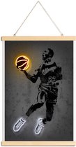 JUNIQE - Posterhanger Michael Jordan 23 -20x30 /Geel & Zwart