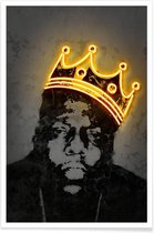 JUNIQE - Poster Biggie -20x30 /Geel & Zwart