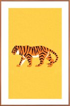 JUNIQE - Poster met kunststof lijst Tiger Yellow -40x60 /Geel & Oranje