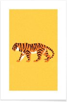 JUNIQE - Poster Tiger Yellow -20x30 /Geel & Oranje