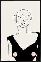 JUNIQE - Poster in kunststof lijst Day -20x30 /Ivoor & Zwart