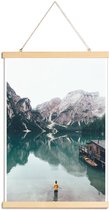 JUNIQE - Posterhanger Hidden Lake by Ueli Frischknecht -60x90 /Grijs &