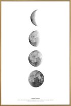 JUNIQE - Poster met kunststof lijst Fasen van de maan -30x45 /Wit &