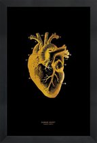 JUNIQE - Poster met houten lijst Human Heart gouden -13x18 /Goud &