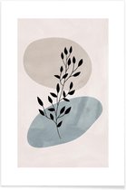 JUNIQE - Poster Lake Reed -13x18 /Blauw & Ivoor