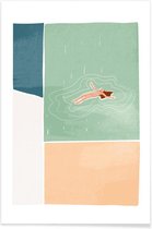 JUNIQE - Poster Bathing -20x30 /Ivoor & Roze