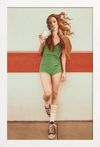 JUNIQE - Poster in houten lijst Venus Chillout -60x90 /Groen & Oranje