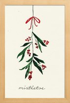 JUNIQE - Poster in houten lijst Mistletoe -20x30 /Groen & Ivoor