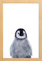JUNIQE - Poster in houten lijst Kleine pinguïn illustratie -60x90
