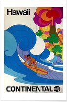 JUNIQE - Poster Vintage Hawaï -60x90 /Kleurrijk