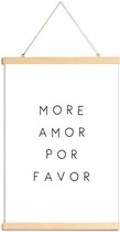 JUNIQE - Posterhanger More Amor -60x90 /Wit & Zwart