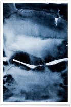 JUNIQE - Poster Watercolor 6 -13x18 /Blauw & Wit