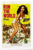 JUNIQE - Poster Run the World -40x60 /Geel