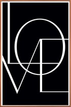 JUNIQE - Poster met kunststof lijst Love -30x45 /Wit