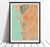 Classic Map Poster Barcelona - 60x90cm Canvas - Multi-color