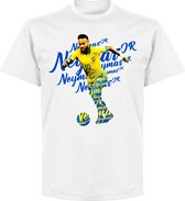 Neymar Brazilië Script T-Shirt - Wit - 4XL