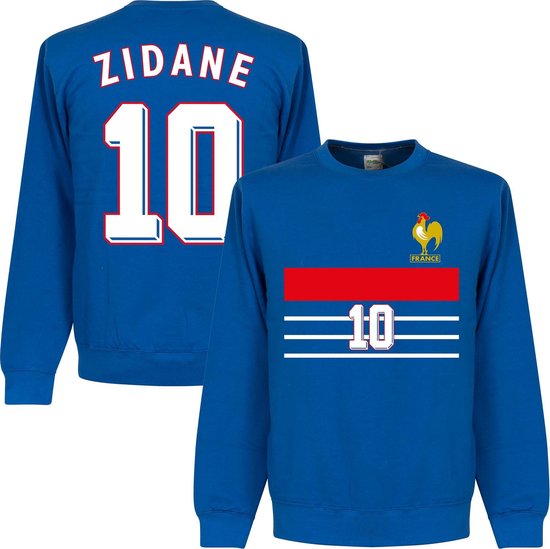 Frankrijk 1998 Zidane 10 Retro Sweater - Blauw - Kinderen - 128