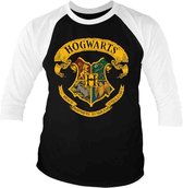 Haut Raglan Harry Potter -2XL- Blason Crest Zwart/ Wit