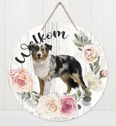 Welkom - ercollie Tricolor | Muurdecoratie - Bordje Hond