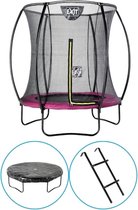 EXIT Toys - Trampoline Met Veiligheidsnet - Op Poten - Silhouette - Rond - ø183cm - Roze - Inclusief Ladder en Afdekhoes